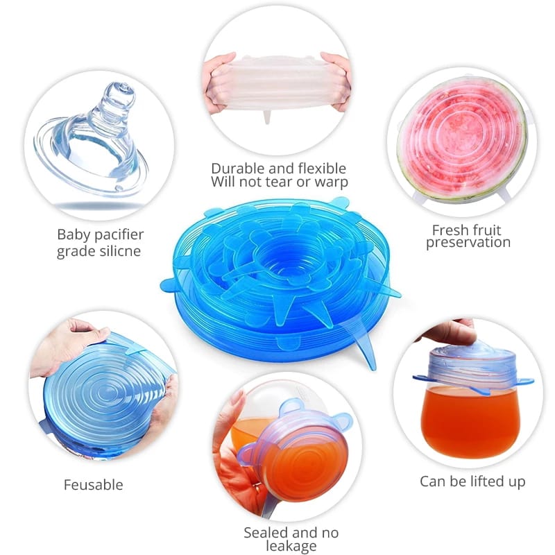 6-Piece Silicone Stretch Food Covers
