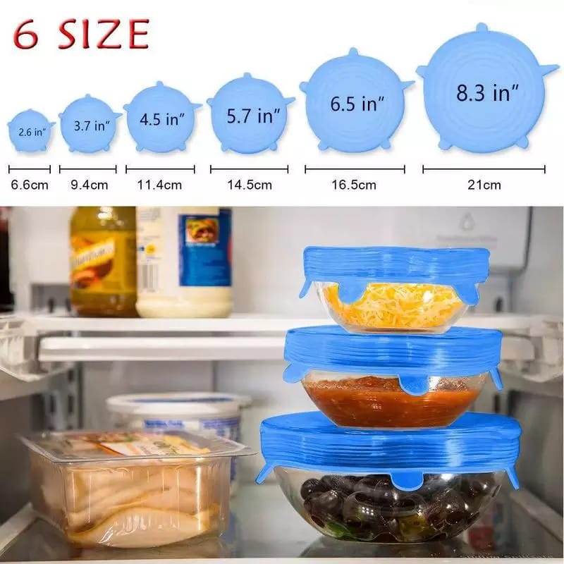 6-Piece Silicone Stretch Food Covers