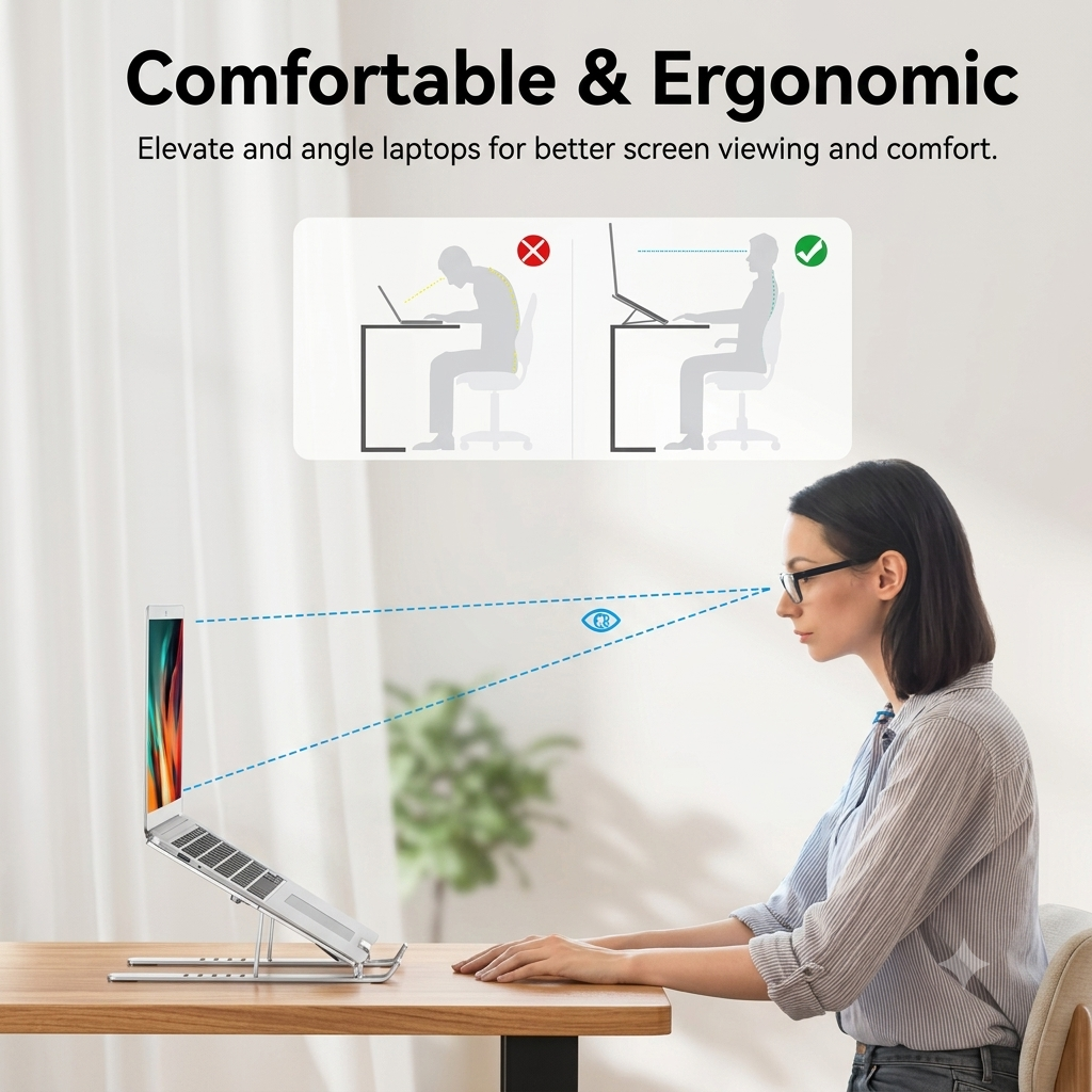 6-Level Adjustable Aluminum Laptop Stand
