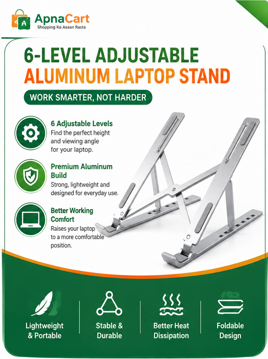 6-Level Adjustable Aluminum Laptop Stand
